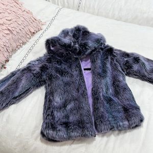 Faux fur purple coat